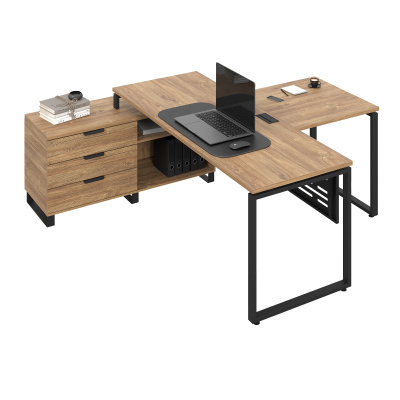 Стол руководителя модульный с опорной тумбой О-образное подстолье