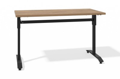 Стол с регулировкой высоты (Т - опоры) (Без аксессуаров, дуб канзас, черный муар, 1000x600)