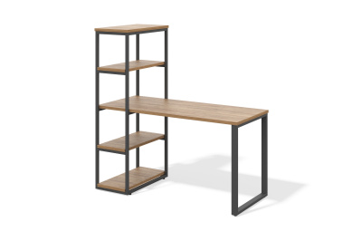 Стол с этажеркой (дуб канзас, серый муар)