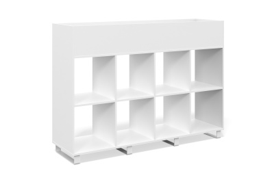 Кашпо-стеллаж (белый премиум, белый муар)