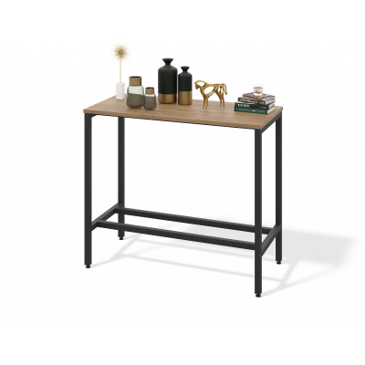 Стол для кофе-брейка модульный (дуб канзас, черный муар, 1300x400)