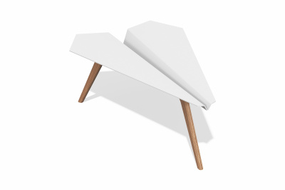 Стол журнальный "Самолёт" (белый муар)