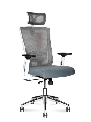 Гарда (Белый пластик/ Серая сетка/ Серая сидушка)