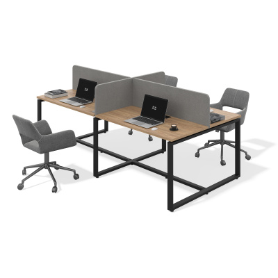 Бенч-система на 4 рабочих места О-образное подстолье