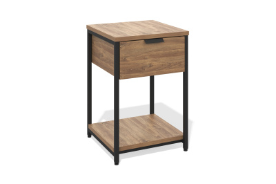 Стол-тумба с выдвижным ящиком для оргтехники 500x500x750 (дуб канзас, черный муар)
