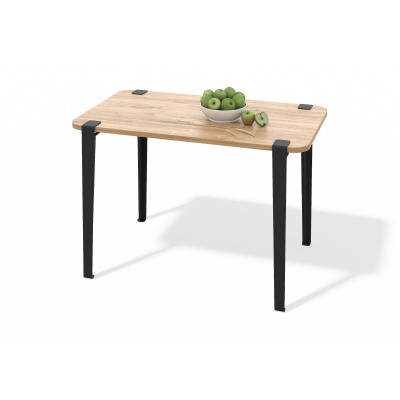 Стол с опорами (дуб канзас, черный муар)