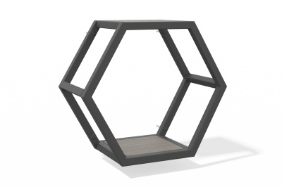 Полка настенная (файнлайн средне-серый, серый муар)