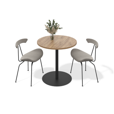 Стол круглый Дублин (дуб канзас, черный муар)