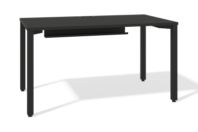 Стол паук модульный (черный графит, 1200x600, 40x40, С лючком и с креплениями, черный муар)