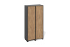 Шкаф 1200x600x2400 (Фасад: дуб канзас, Корпус В: черный графит, черный муар)