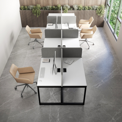 Бенч-система на 8 рабочих мест О-образное подстолье