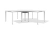 Бенч-система Лепестки П-образное подстолье (белый премиум, белый муар, Круглый, 2045x2365x750, 40x40)