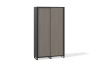 Шкаф для документов (раздвижные двери) 450х1200х2100 (Фасад: файнлайн средне-серый, Корпус А: диамант серый, Корпус В: диамант серый, серый муар)