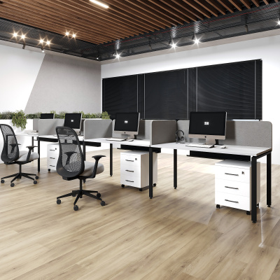 Бенч система на 4 места в один ряд П-образное подстолье