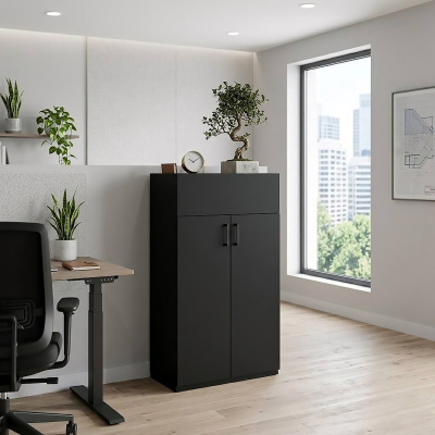 Шкаф для бумаги с кашпо малый