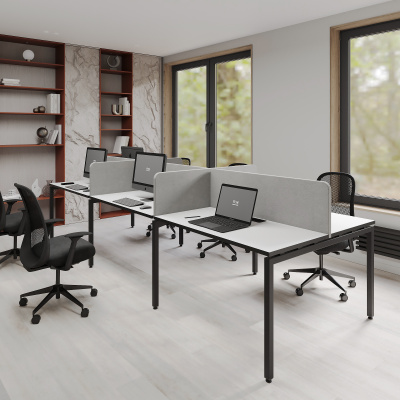 Бенч-система на 6 рабочих мест П-образное подстолье