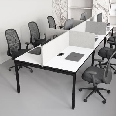 Бенч-система на 6 рабочих мест П-образное подстолье