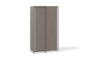 Шкаф для одежды (раздвижные двери) 600х1200х2100 (Фасад: файнлайн средне-серый, Корпус А: файнлайн средне-серый, Корпус В: файнлайн средне-серый, белый муар)