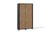 Шкаф для документов (раздвижные двери) 450х1200х2100 (Фасад: дуб канзас, Корпус А: черный графит, Корпус В: черный графит, черный муар)