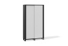 Шкаф для документов (раздвижные двери) 450х1200х2100 (Фасад: белый премиум, Корпус А: черный графит, Корпус В: черный графит, черный муар)