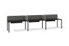 Бенч система на 3 места в один ряд П-образное подстолье (1600x800, черный графит, черный муар, 50x25)
