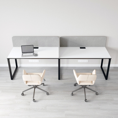 Бенч система на 2 места в один ряд О-образное подстолье