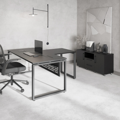 Стол руководителя модульный О-образное подстолье с тумбой Гамбург