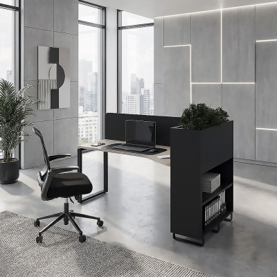 Стол офисный с кашпо