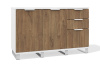 Тумба с дверцами (Фасад: дуб канзас, белый муар, Корпус А: белый премиум, Корпус В: белый премиум)