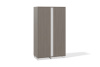 Шкаф для одежды (распашные двери) 600х1200х2094 (Фасад: файнлайн средне-серый, белый муар, Корпус А: файнлайн средне-серый, Корпус В: файнлайн средне-серый)