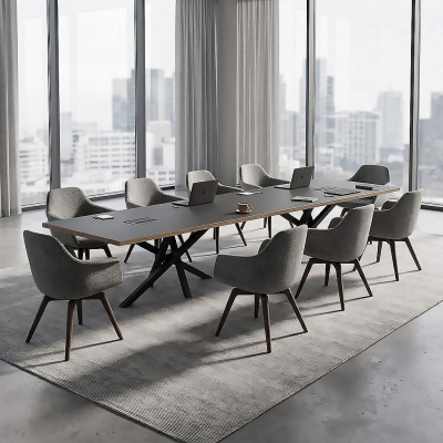 Большой стол для переговоров с системой кабель-менеджмента