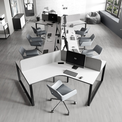 Бенч-система Лепестки 8 мест О-образное подстолье