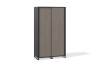 Шкаф для одежды (раздвижные двери) 600х1200х2100 (Фасад: файнлайн средне-серый, Корпус А: диамант серый, Корпус В: диамант серый, серый муар)